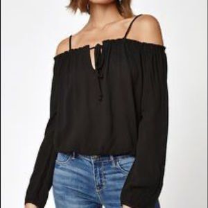 In Every Story Off The Shoulder Keyhole Blouse Top